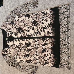 Extra Long Print Blouse